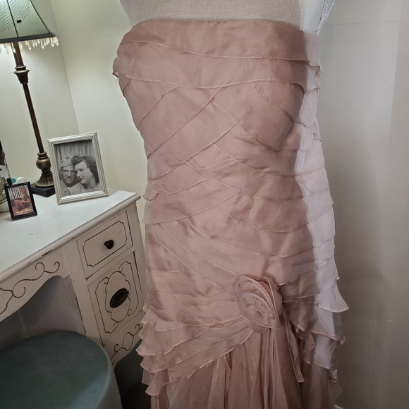 Silk Ruffled Formal Dress - Picture 2 of 9